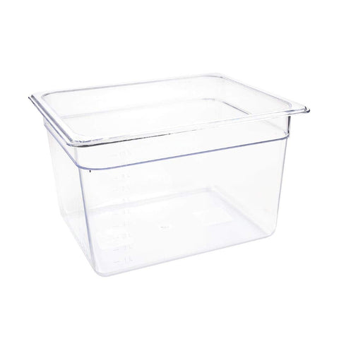 Vogue 1/2 Gastronorm Container 200mm 10.8 Litre Catering Food Storage Pan, Transparent