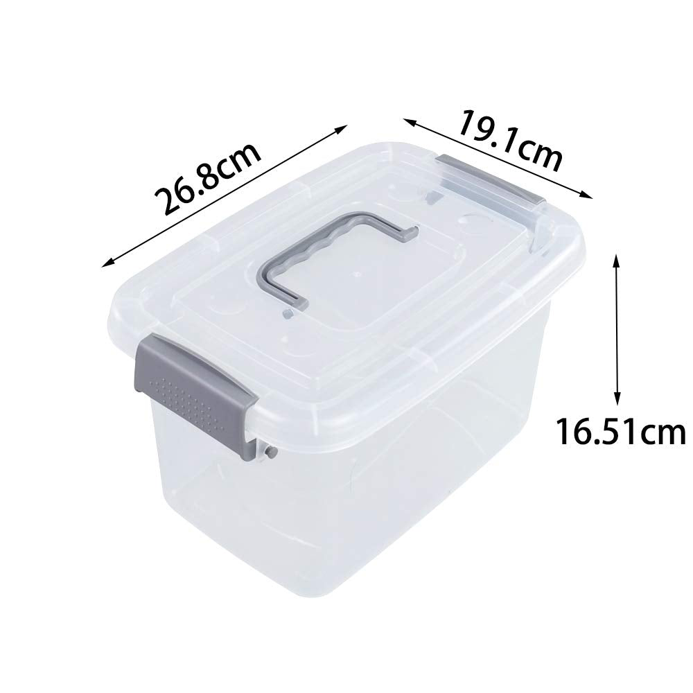 Vcansay 5 L Plastic Storage Boxes with Lids and Handles, 6 Packs