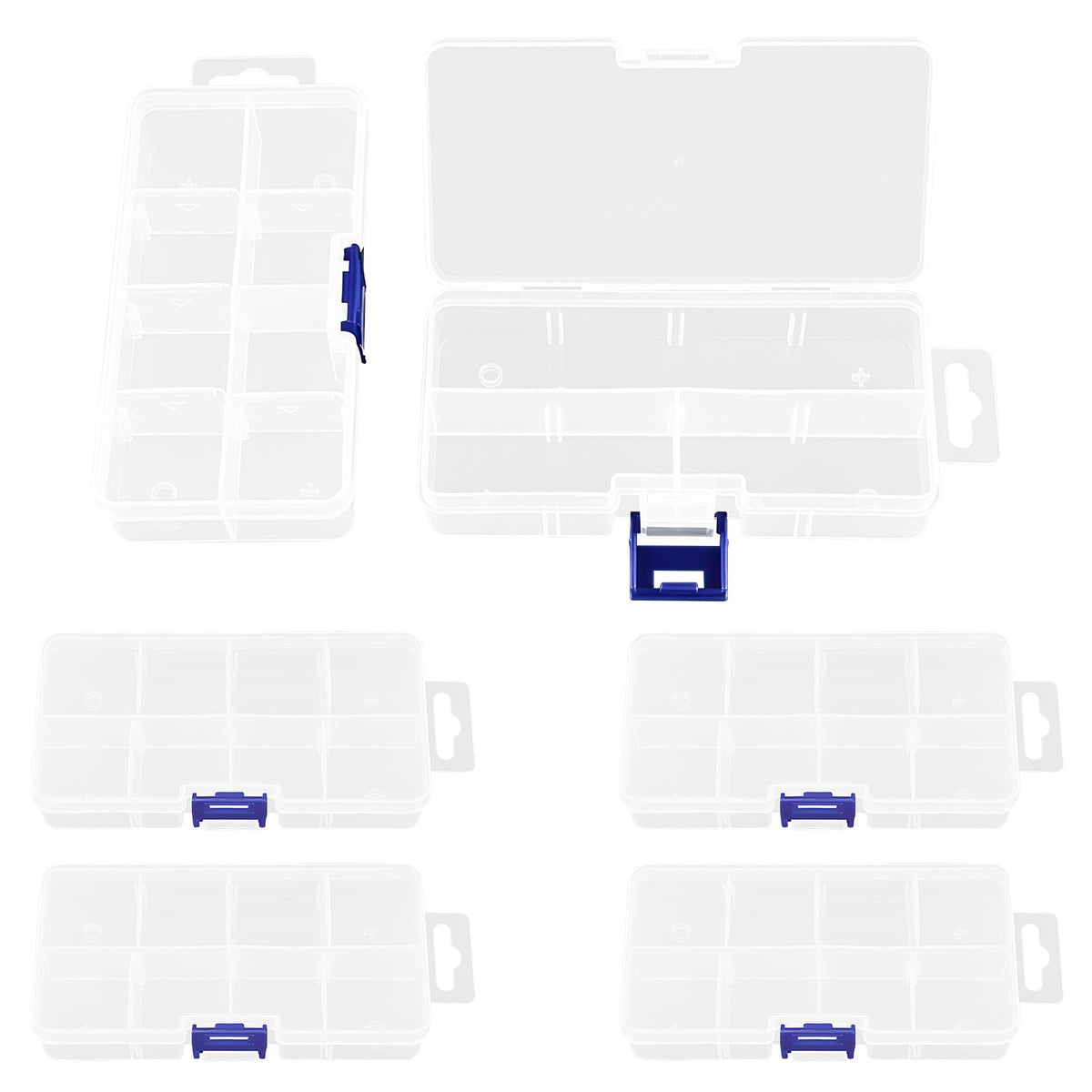 TONGIHS 6 Pcs Bead Storage Box,for Collecting Small Items,Transparent