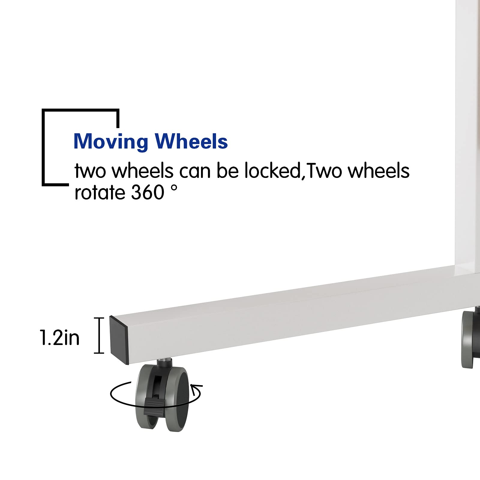 sogesfurniture 80 * 40cm Laptop Table Sofa Table Side Height Adjustable, Mobile Computer Stand Laptop Notebook Desk PC Stand Portable