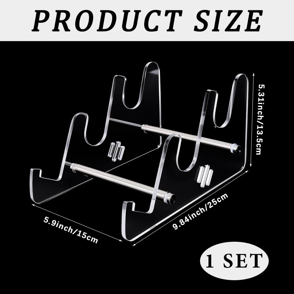 CRASPIRE Clear Keyboard Stand Keyboard Display Shelf Acrylic Iron 3 Tier Portable Detachable Mechanical Computer Collection Storage Holder Tray for