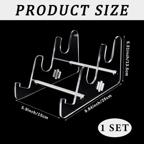 CRASPIRE Clear Keyboard Stand Keyboard Display Shelf Acrylic Iron 3 Tier Portable Detachable Mechanical Computer Collection Storage Holder Tray for
