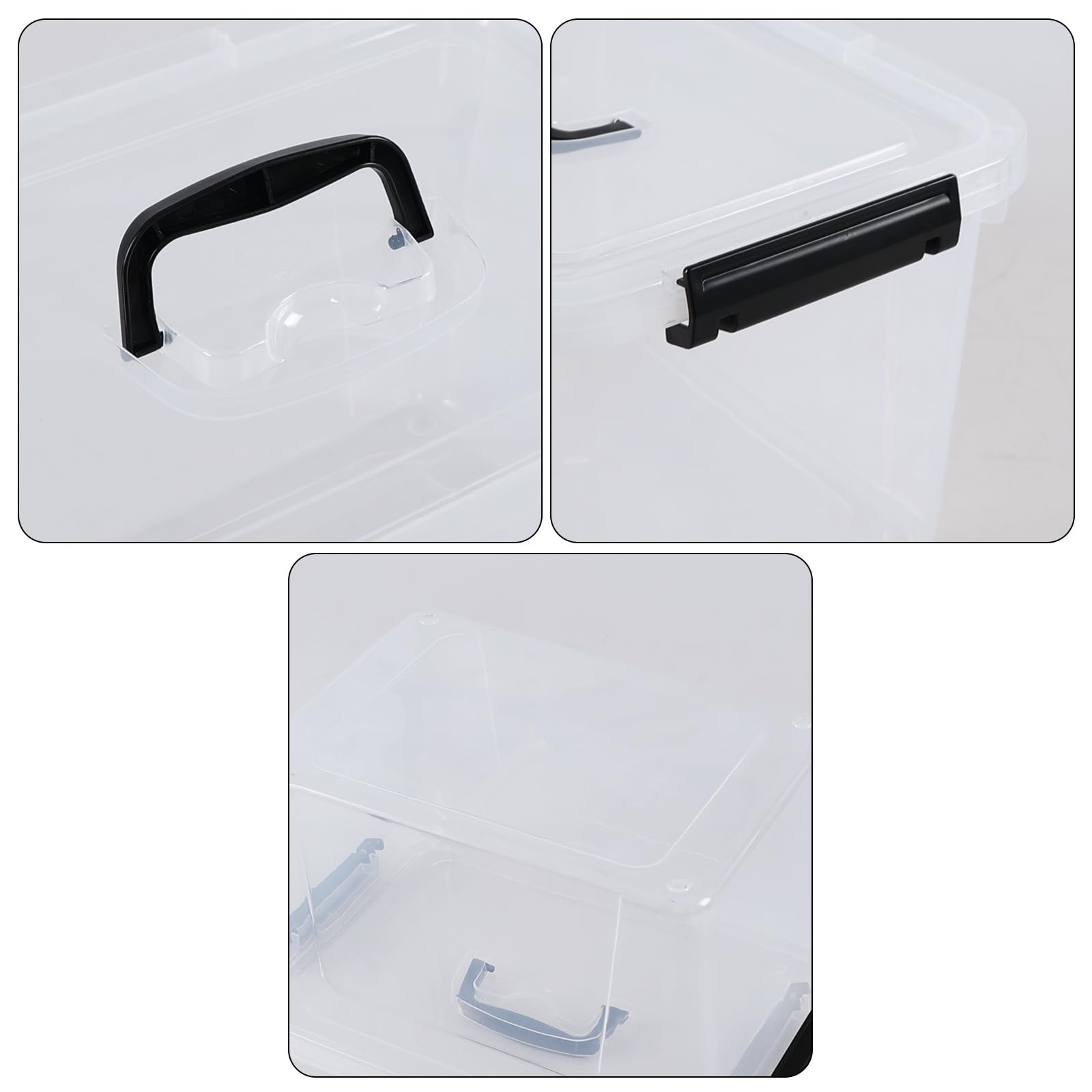 Vadidiya 12 L Plastic Storage Boxes with Lids and Handles, 6 Packs
