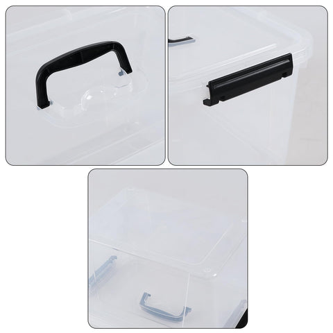 Vadidiya 12 L Plastic Storage Boxes with Lids and Handles, 6 Packs