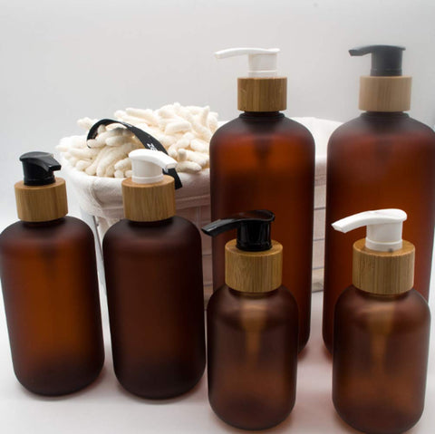 Bamboopack 2 Pack 250ml/8oz Empty Plastic Pump Bottle Toiletries Dispenser Soap Lotion Dispenser Containers Bath Accessories with Lotion Pumps