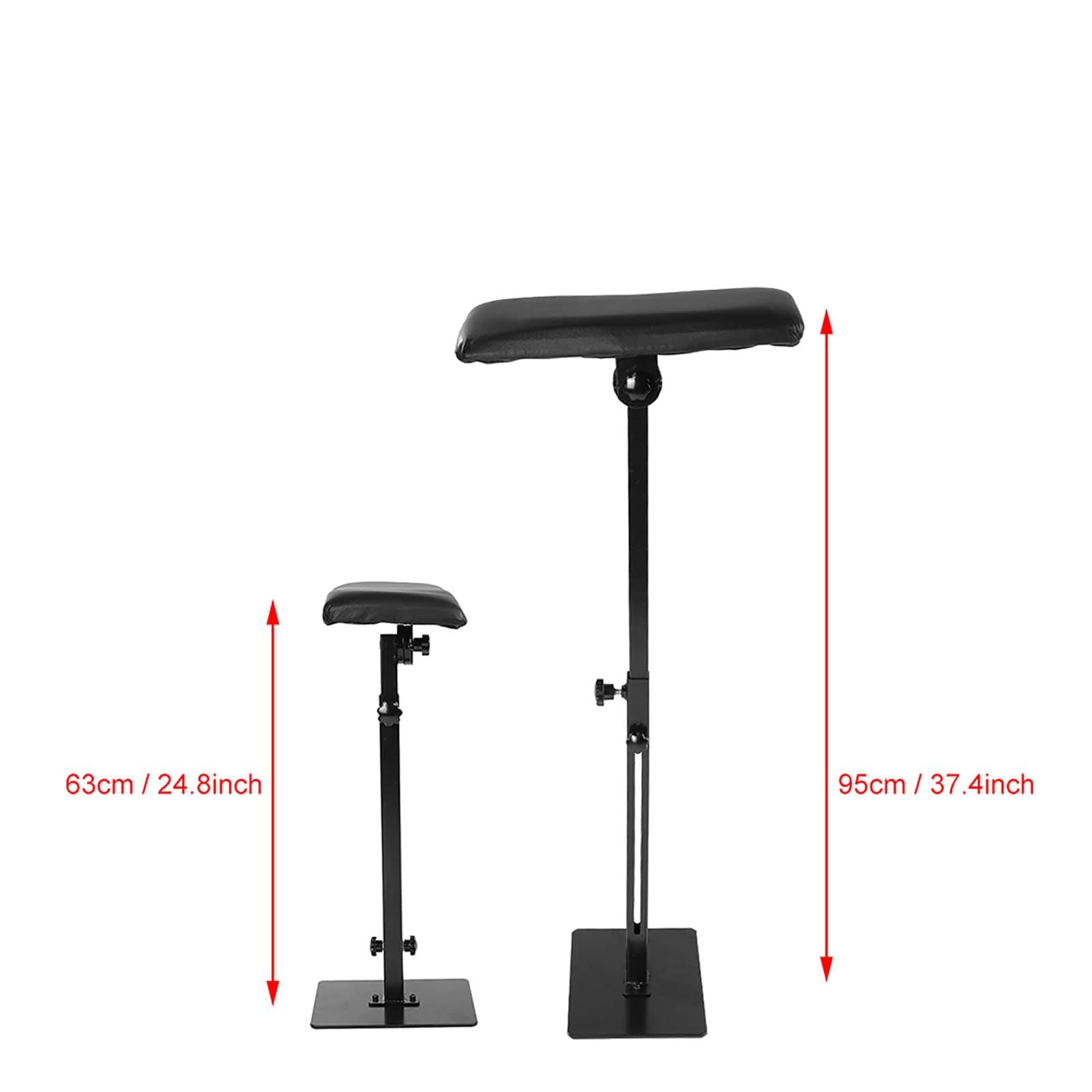 Tattoo Armrest / Leg Rest - Tattoo Arm Rest Adjustable Height 63-95 cm, >180° Angle Adjustment, Soft Padding, Sturdy Metal Frame