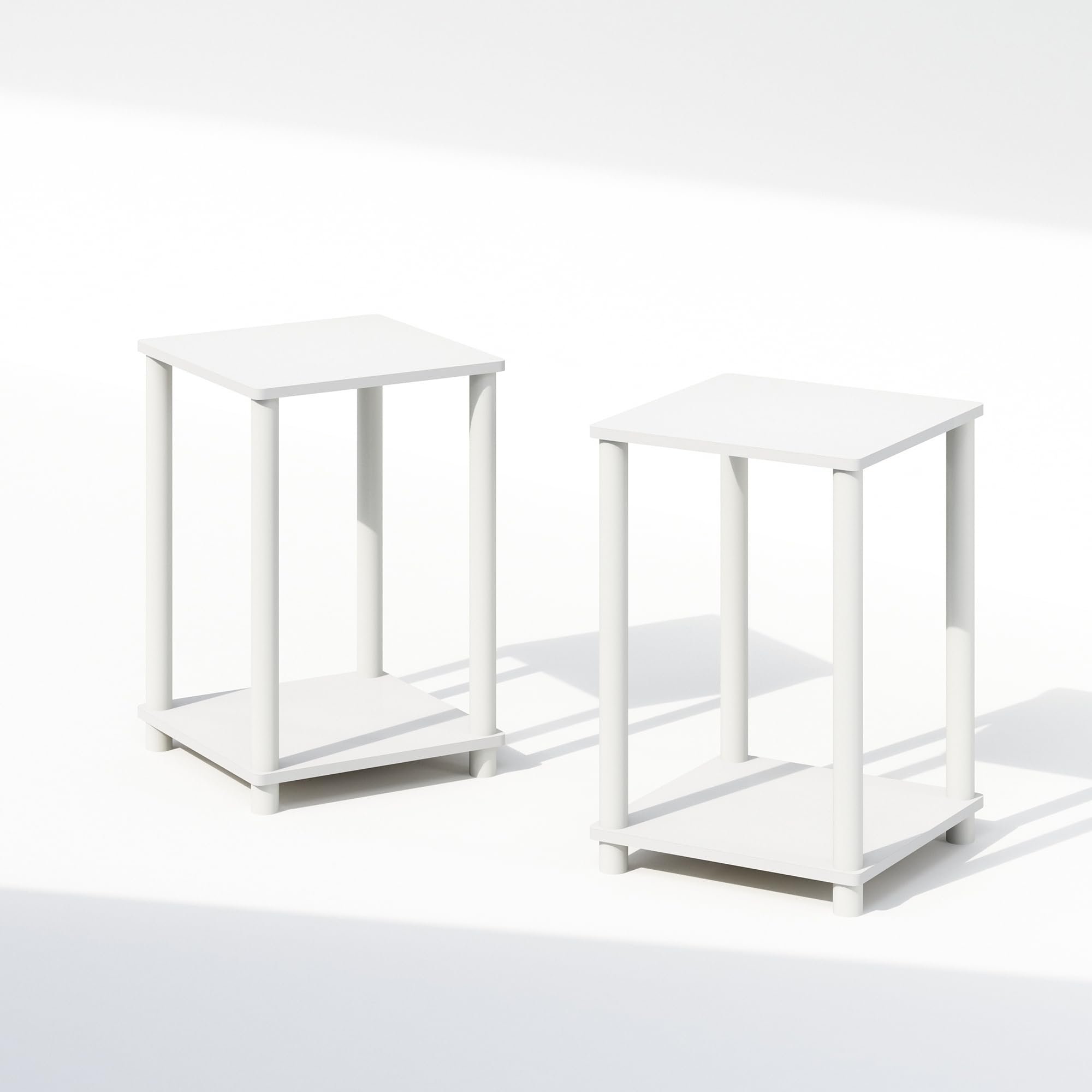 Furinno TURN-N-TUBE Set of 2, Book Shelf, Stackable Bookshelf, Bookcase with Easy Assembly, 13.4 x 13.4 x 20, for Living Room, Bedroom, Home Office