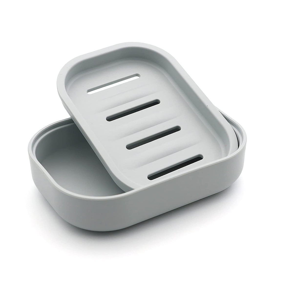 Uviviu Soap box,bar soap dishes,easy to drain (Grey blue)