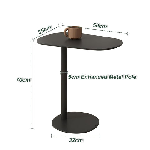 YunMeoCool 70cm Metal C Shaped Side Table, Modern C Shaped End Table for Sofa/Bed, Small Iron Couch Tables That Slide Under