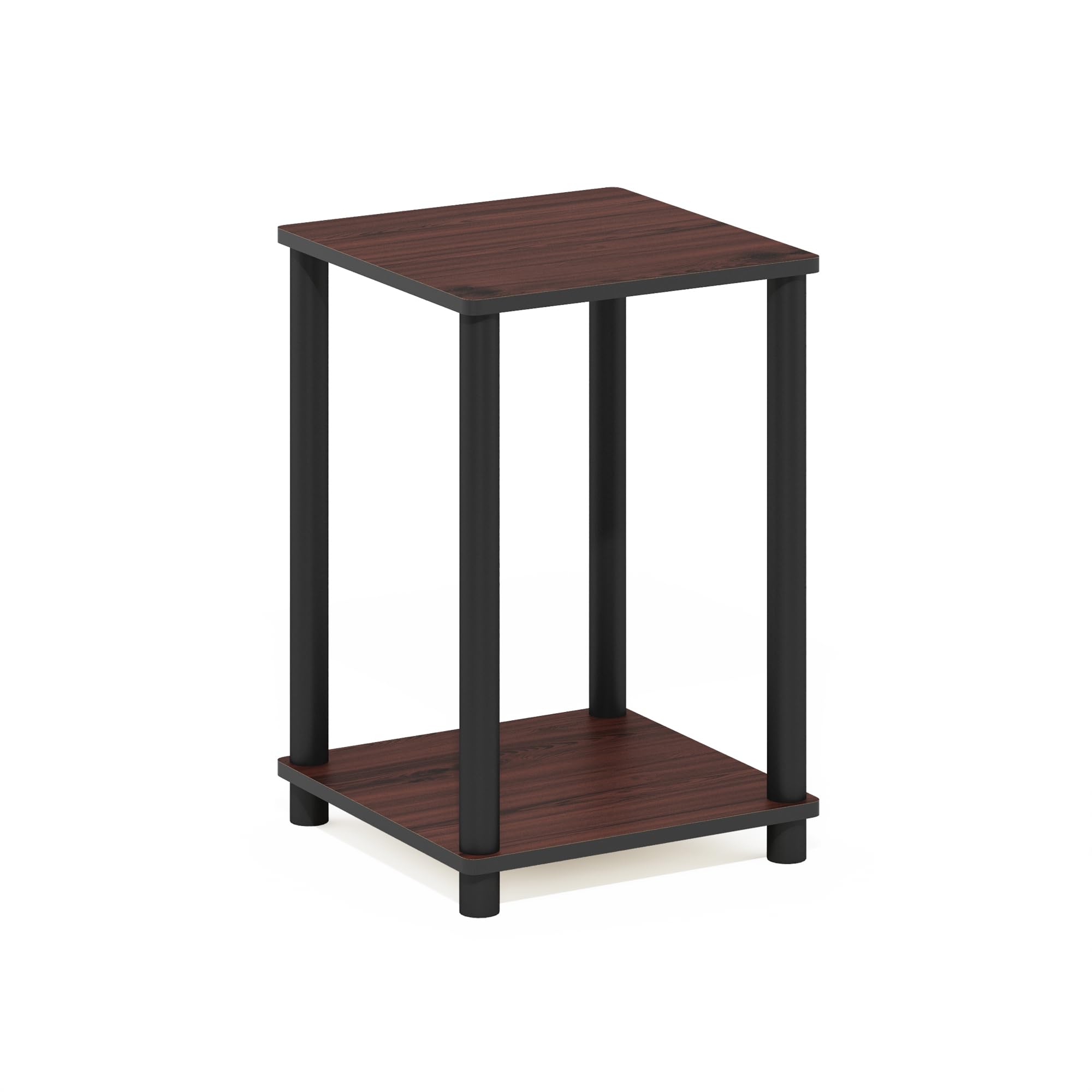 Furinno TURN-N-TUBE Night Stand, 2-Tier Open Shelf Design Nightstand, Toolless Square Bedside Table, End Table, Side Table, for Bedroom, Closet