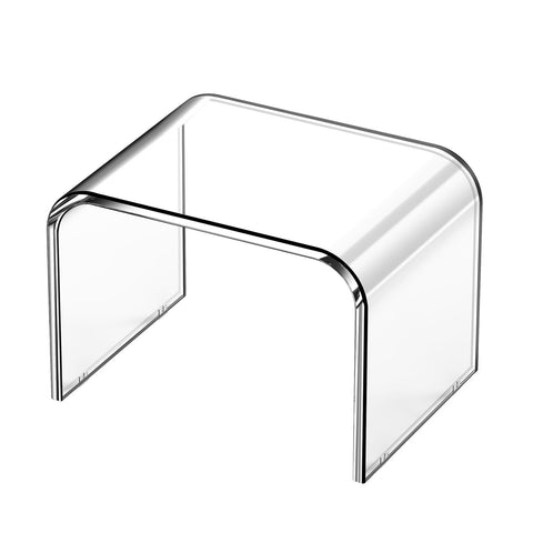 PFOIBOU Acrylic stool,Clear Step Stool, Acrylic Shower Stool, Bathroom Stool for Kitchen, Bathroom,House, Load Capacity to 113 kg (Clear, Non-Slip)