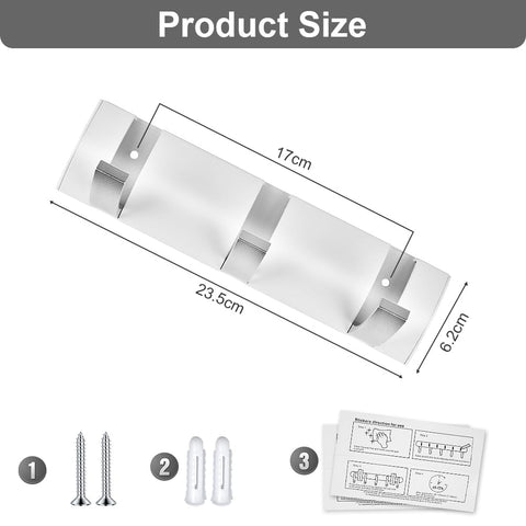 flintronic Wall Mounted Floating Rack with 3 Hooks, Foldable Metal Wall Hook, Space Aluminum Material Coat Hook Rack Wall Hanger