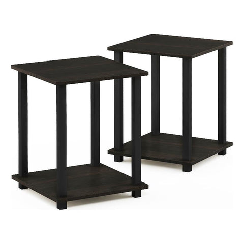 Furinno SIMPLISTIC Night Stand Set of 2, Nightstand, Bedside Table, Side Table, End Table, for Bedroom, Living Room, Espresso