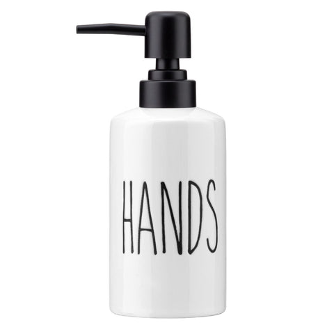 FE Soap Dispenser, 10oz Hand Soap Dispenser, White Ceramic Soap Dispenser for Kitchen Sink, Soap Dispenser Bathroom with Modern Design (Hands)