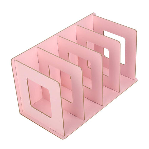 BOROCO File Organiser Desktop Organizer 4 Compartments Magazine Holders for Office School Organization and Storage (Pink)