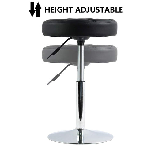 FURWOO Round Cushion Salon Stool Massage Chair Adjustable Swivel Spa Stool for Beauty Nail Home Bar Work Low Bar Chair for Barber Shop Small(Black)