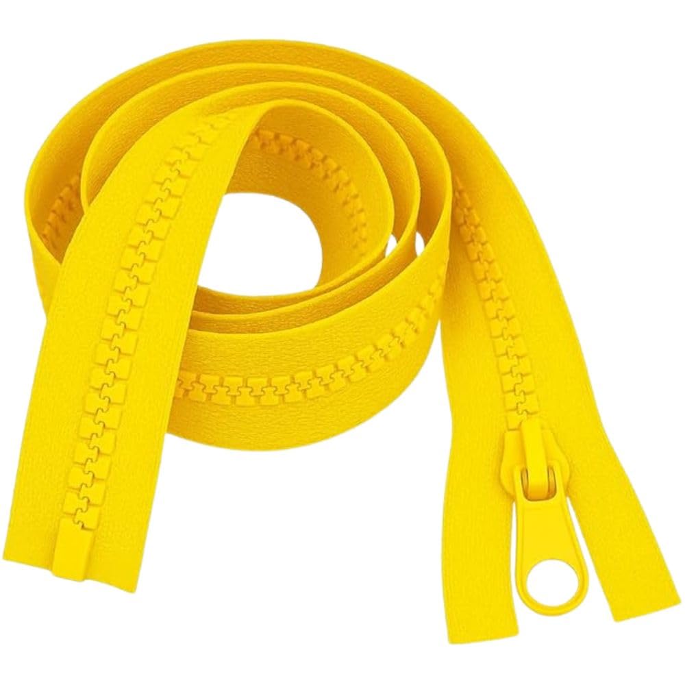38" (96.5cm) Yellow Chunky Zip - Heavy-Duty Open-Ended Separating