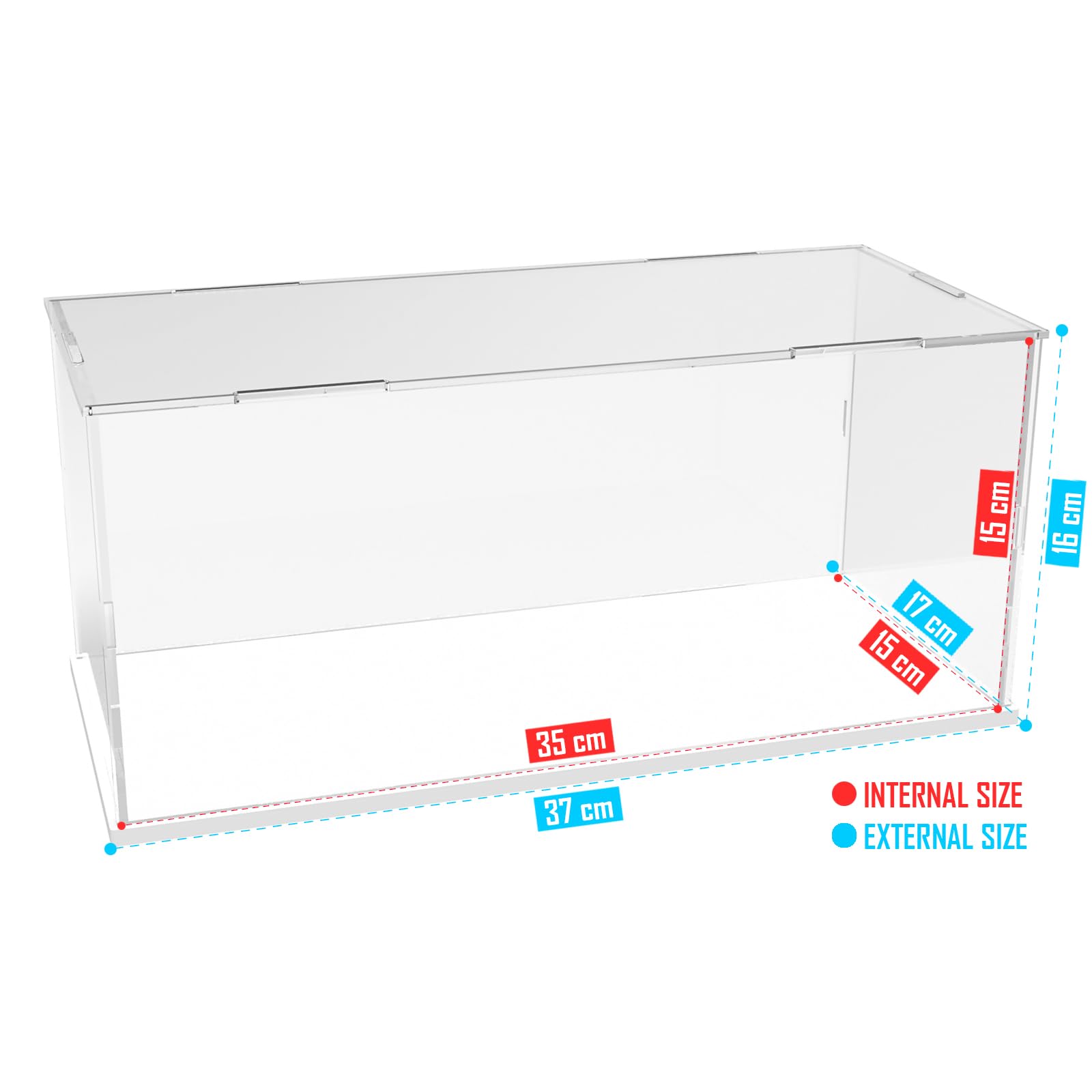 Nynelly Acrylic Display Case for 1/18 Diecast Model Cars for Lego Cars 75380 - Assemble Dustproof Thickened Clear Display Box Cabinet