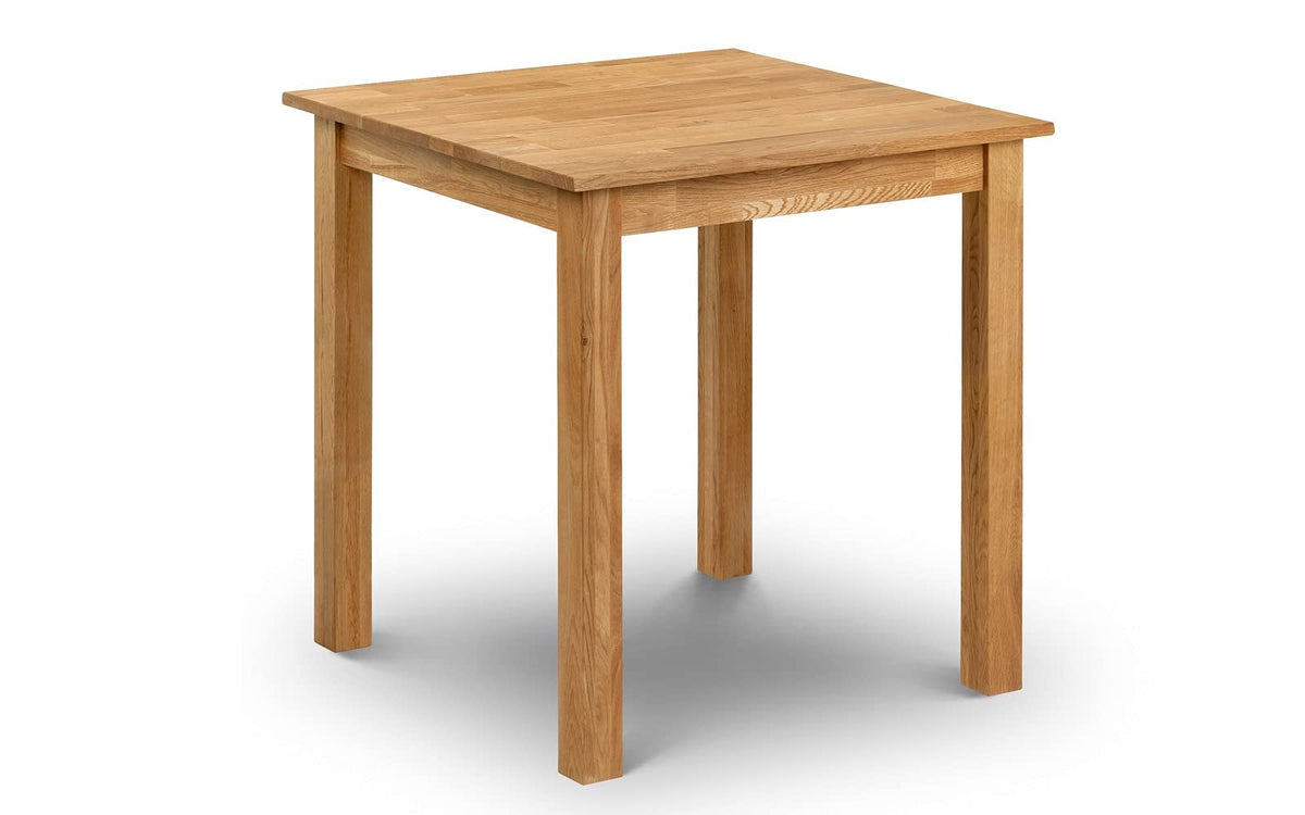 Julian Bowen Coxmoor Square Dining Table for 4, Solid Oak - H75 x W75cm