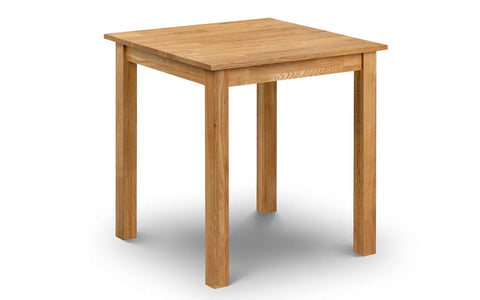 Julian Bowen Coxmoor Square Dining Table for 4, Solid Oak - H75 x W75cm