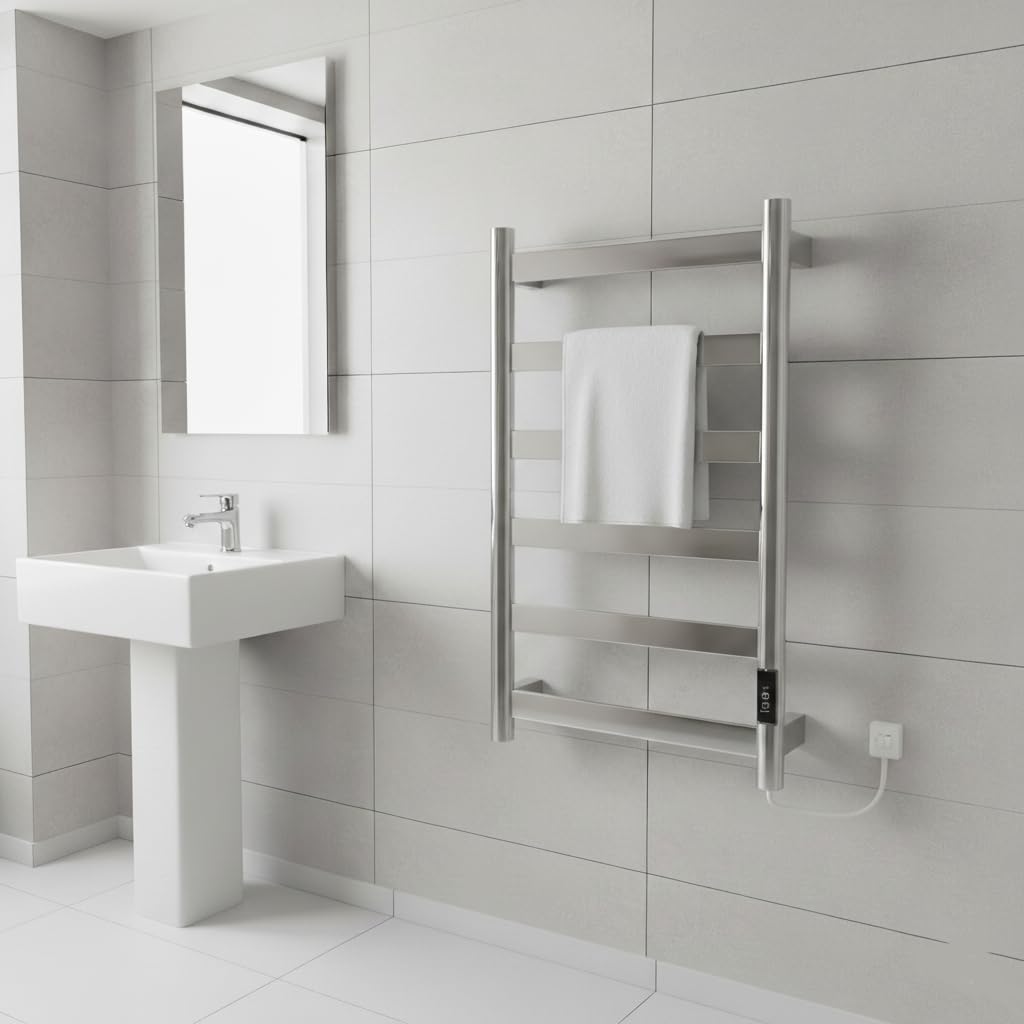 Manissa FALA Stainless Steel Electric Heated Towel Rail 500mm W x 720mm H