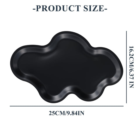Cloud Trays Decorative, Black Trinket Serving Tray Stainless Steel, Candle Plates, Bathroom Vanity Tray Elegant