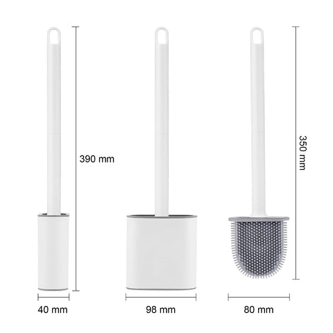 Ibergrif Silicone Toilet Brush and Holder Set, Quick Drying, Deep Cleaning