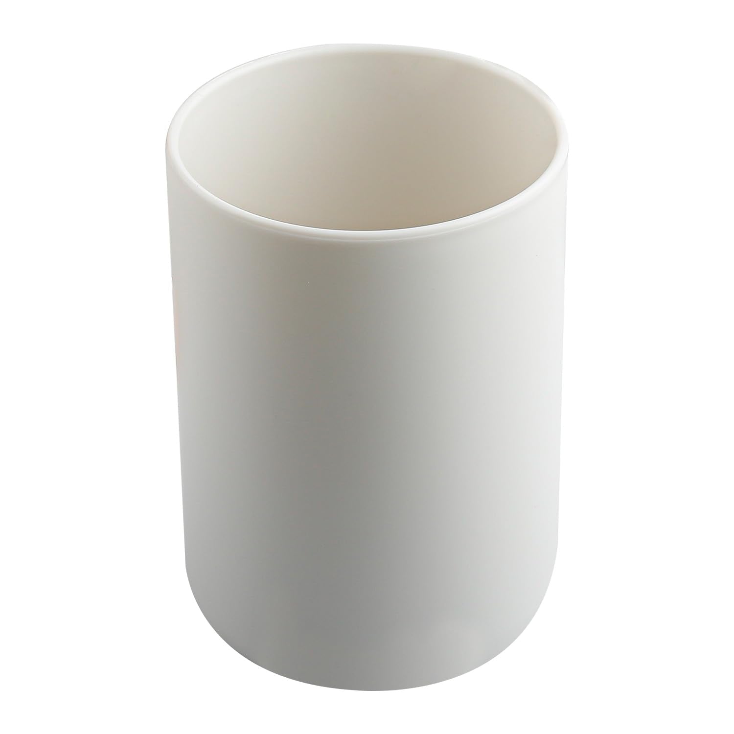 Rumyve White Toothbrush Holder,Unbreakable Reusable Drinking Cups,Plastic Water Cup 300ml for Adults Kids Drinking Travel