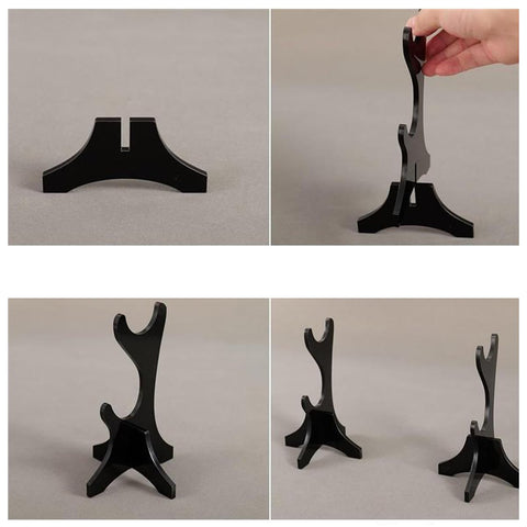 VOANZO 2pcs Acrylic Stands Stylish Black Display Hooks for Home Living Room and Wand Showcases