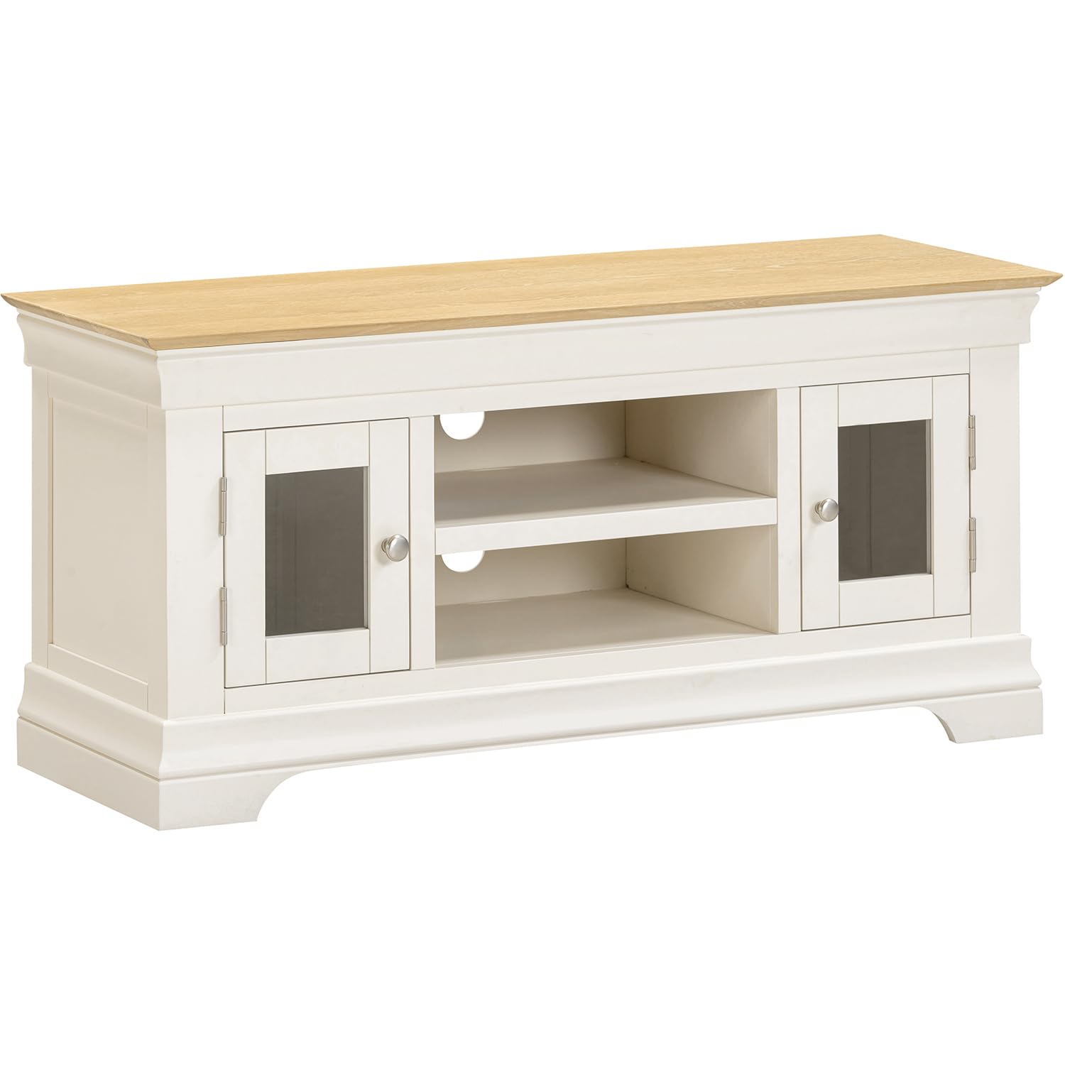 Seconique Bordeaux Small Tv Stand in Ivory/Oak