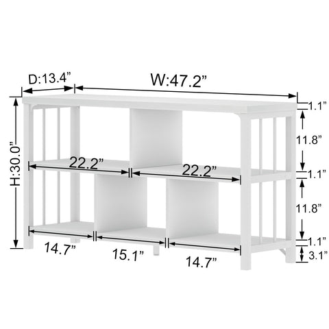 IBF 5 Cube Storage Organizer Bookshelf Low Bookcase 120cm White Oak