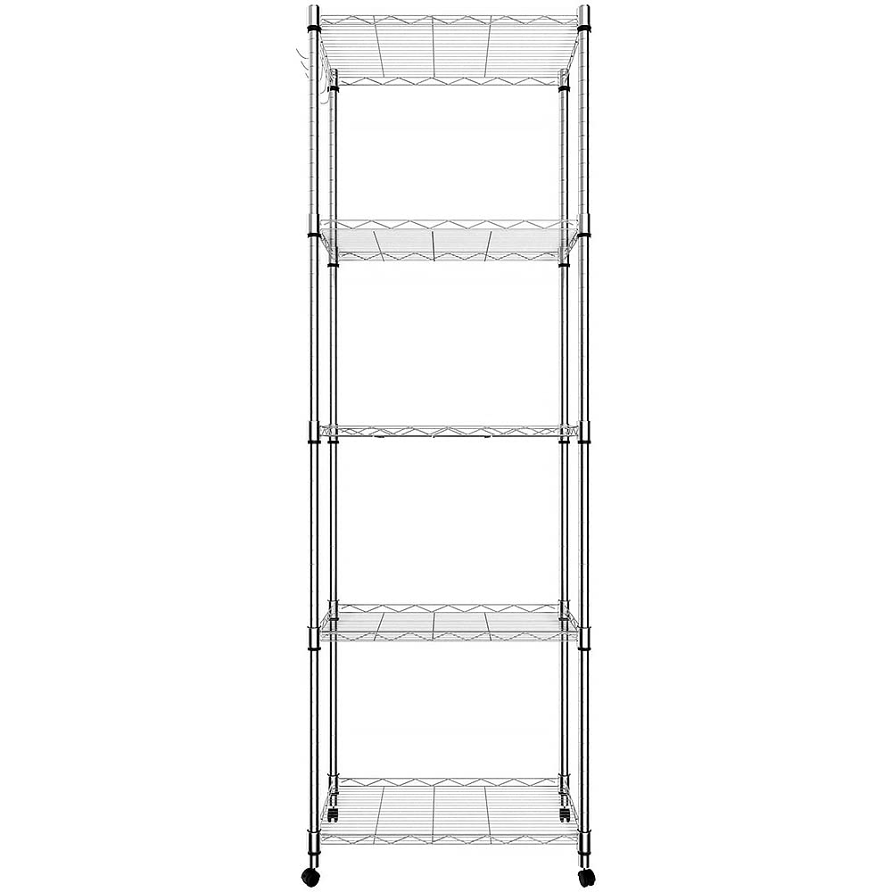 Himimi 5 Tier Wire Shelving Unit on Wheels, Kitchen Storage Unit, Adjustable Height Display Rack for Home&Kitchen 23.2 x 13.8 x 72 inch (L x W x H)