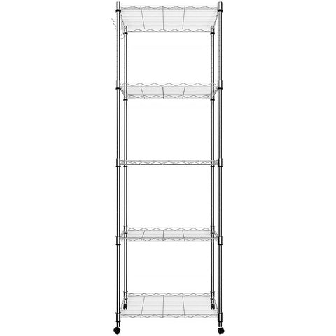 Himimi 5 Tier Wire Shelving Unit on Wheels, Kitchen Storage Unit, Adjustable Height Display Rack for Home&Kitchen 23.2 x 13.8 x 72 inch (L x W x H)