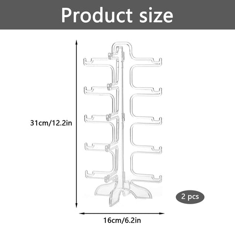 INNAL 2 Pieces Sunglass Display Acrylic Sunglasses Shelf