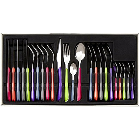 Premier Housewares Cutlery Sets Multi-Colour 24-Piece Knife and Fork Set Stainless Steel Cutlery Set Kitchen Cutlery Sets Cuterley Sets 50 x 27 x 4