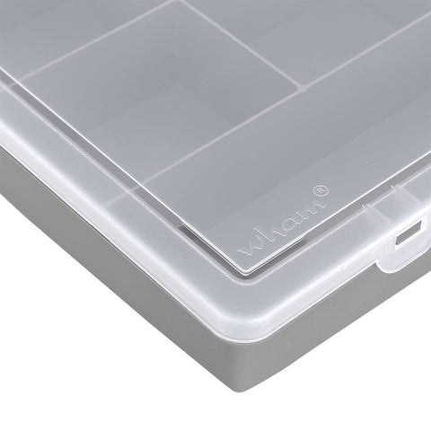 Wham 5.02 18 Division 38cm Plastic DIY Screws Nails Craft Organiser Box - Upcycled Soft Grey