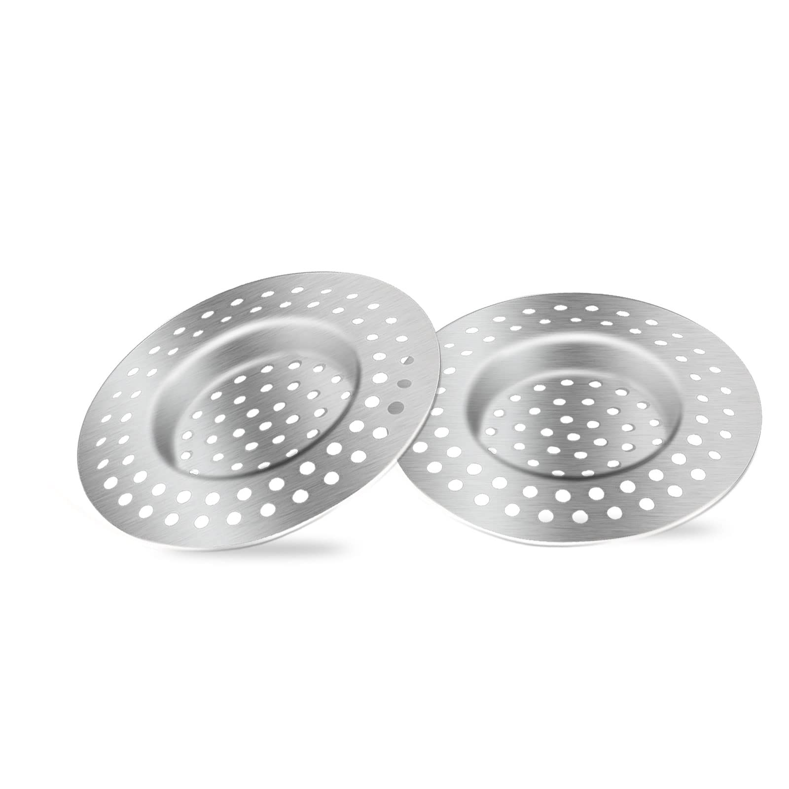 2pcs Kitchen Bathroom Sink Strainer, Stainless Steel Drain Filter, Bath Drain Protector, Shower Drain Cover Hair Trap Catcher Stopper Plug