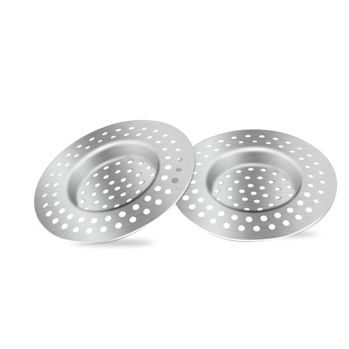 2pcs Kitchen Bathroom Sink Strainer, Stainless Steel Drain Filter, Bath Drain Protector, Shower Drain Cover Hair Trap Catcher Stopper Plug