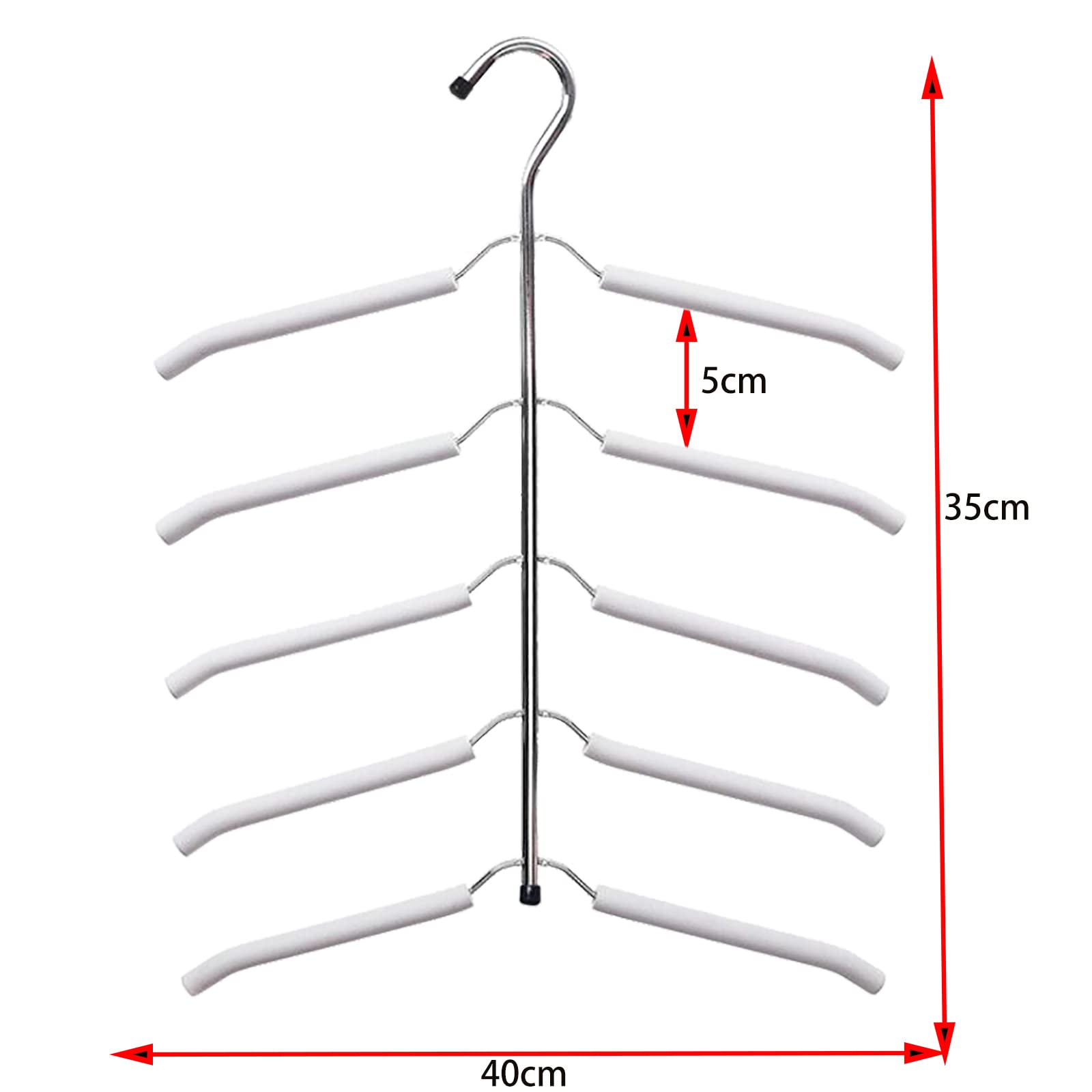 Multi-Layer Clothes Hangers Blouse Tree Hangers 3 Pack 5 in 1 Non Slip Space Saving Stainless Steel Shirt Hangers Closet Organizer