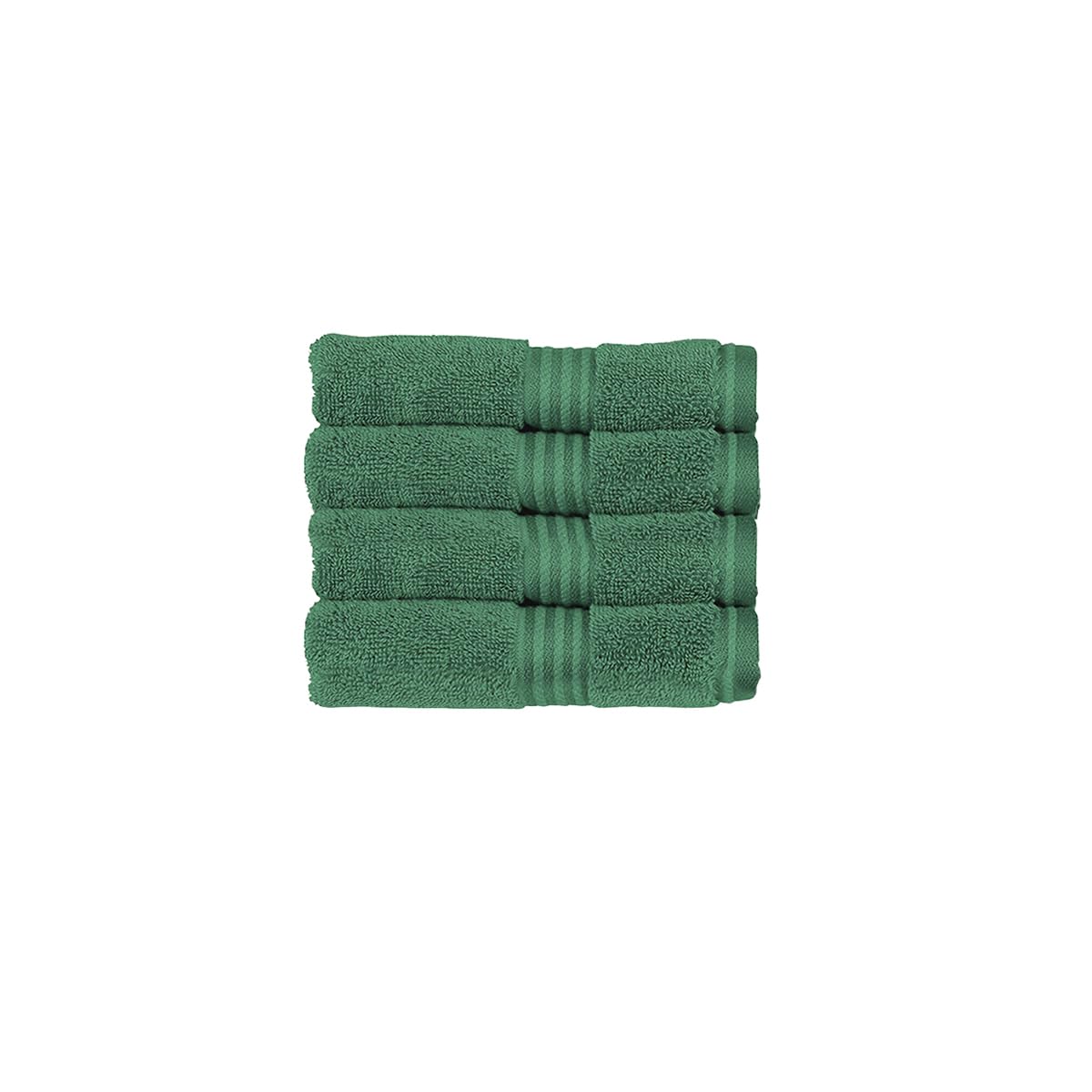 Christy Supreme Hygro 4 Face Cloths Set | Spruce Green | 100% Luxury Supima Cotton | Ultra Soft | Super Absorbent | 650GSM | 4 Wash Cloth Flannels