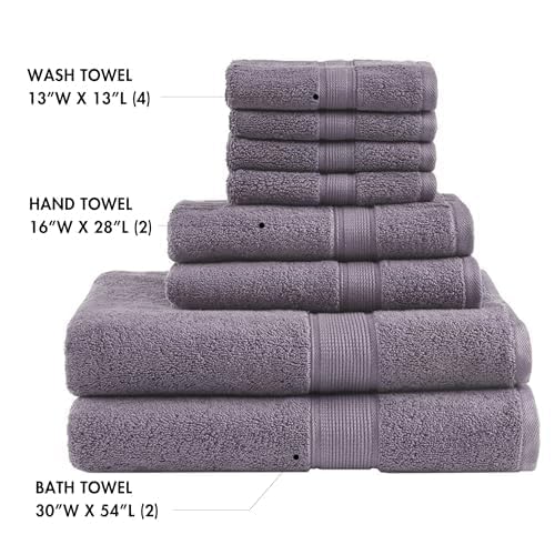 Madison Park SIGNATURE 800GSM 100% Cotton Luxurious Bath Towel Set Highly Absorbent, Quick Dry, Hotel & Spa Quality for Bathroom, 30 x 54