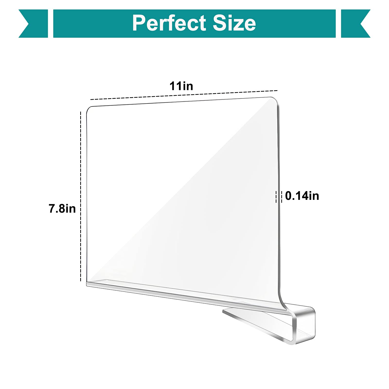 Hiziwimi 12Pcs Clear Acrylic Shelf Dividers, Wardrobe Dividers for Shelves