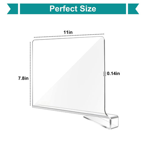 Hiziwimi 12Pcs Clear Acrylic Shelf Dividers, Wardrobe Dividers for Shelves