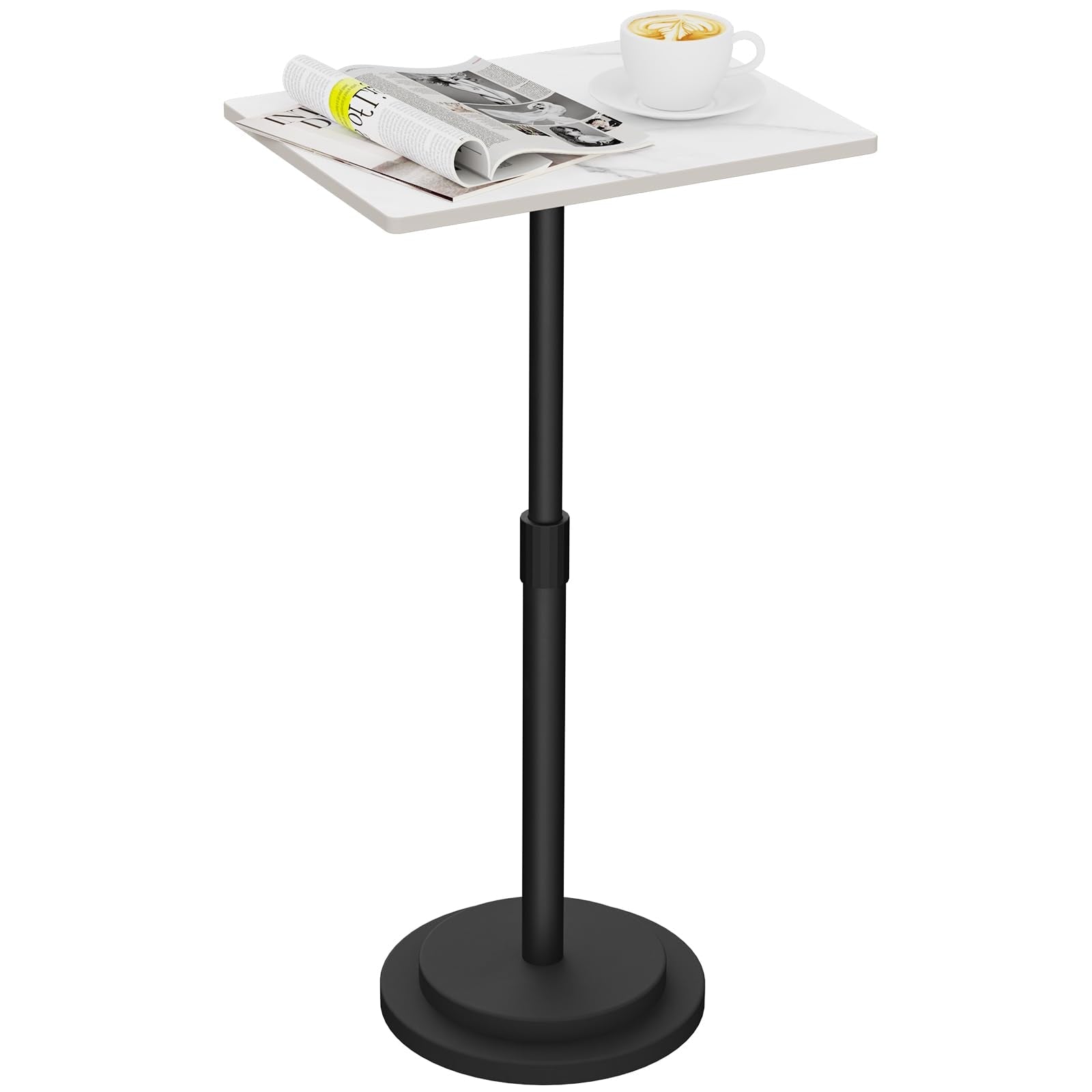 GUOHNHE Rectangle Drink Table, Height Adjustable Stand, 1 Pack, White