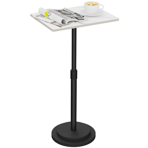 GUOHNHE Rectangle Drink Table, Height Adjustable Stand, 1 Pack, White
