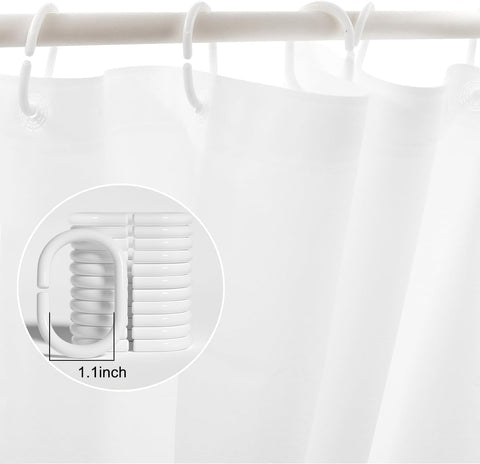 qisheng Shower Curtain for Bathroom - Mould and Mildew Resistant - White, 180 x 180 cm (71 x 71 Inch) 100% PEVA