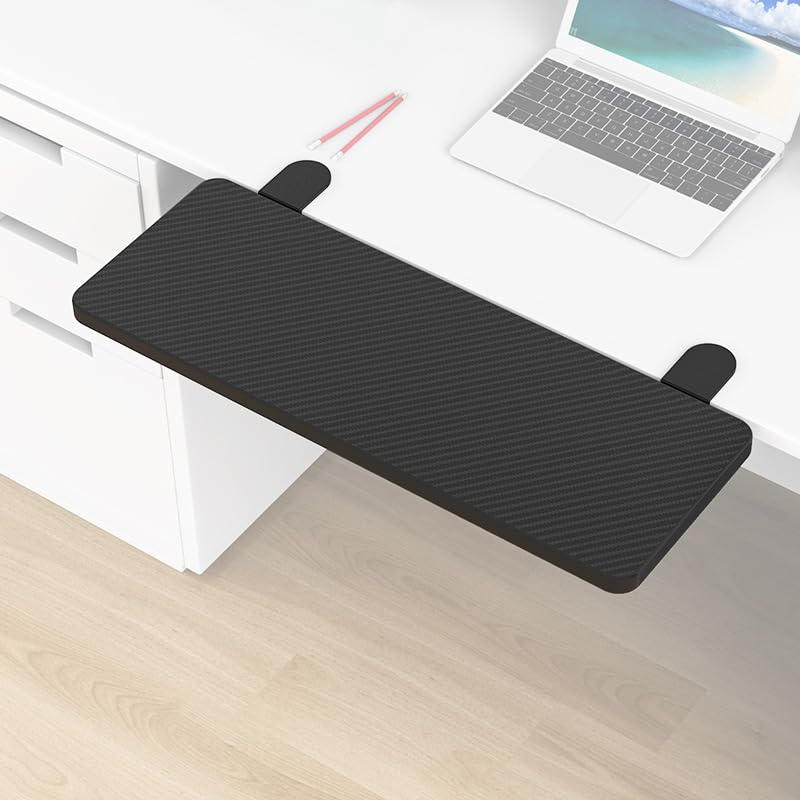 Ergonomics Desk Extender Tray,55x24x1cm Table Mount Arm Wrist Rest Shelf Without Punching Keyboard Support Stand Computer Desk Extension for Dorm