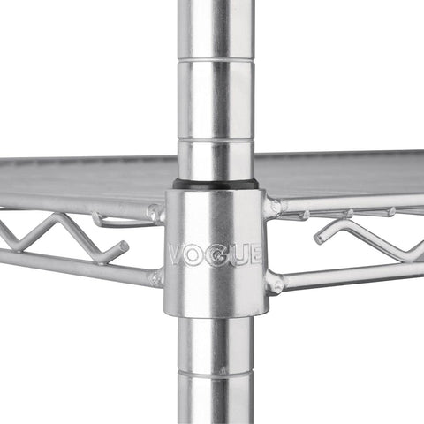 Vogue 13186 4 Tier Wire Shelving Kit 915X610mm Galvanised Zinc Shelf Storage Rack, 1840(h) x 915(w) x 610(d)mm