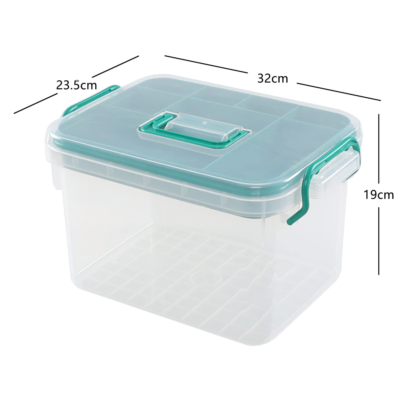 Ikando Plastic First Aid Box, Clear Medicine Storage Organizer Case
