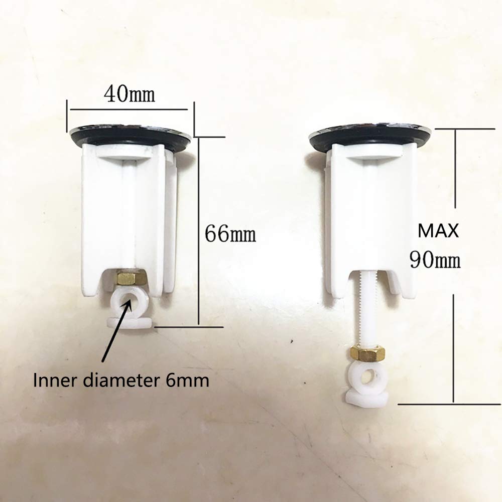 fuxunamz Universal 40mm Pop-Up Plug Replacement, Height Adjustable, Brass, Rubber, Plastic, Rust Proof, Seal, Bathroom, House Sinks, Bidets